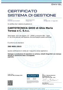 Certificazione ISO 9001:2015